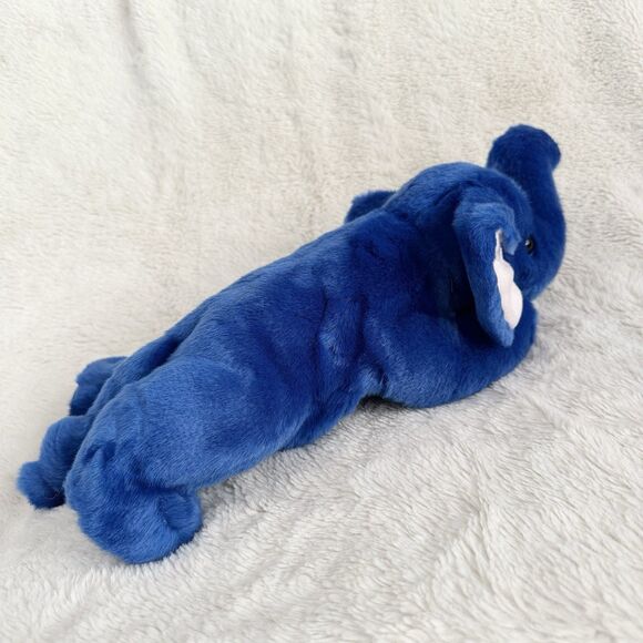 Ty Beanie Buddy Peanut Royal Blue Elephant With Tag 1998 Vintage Plush - Picture 3 of 5